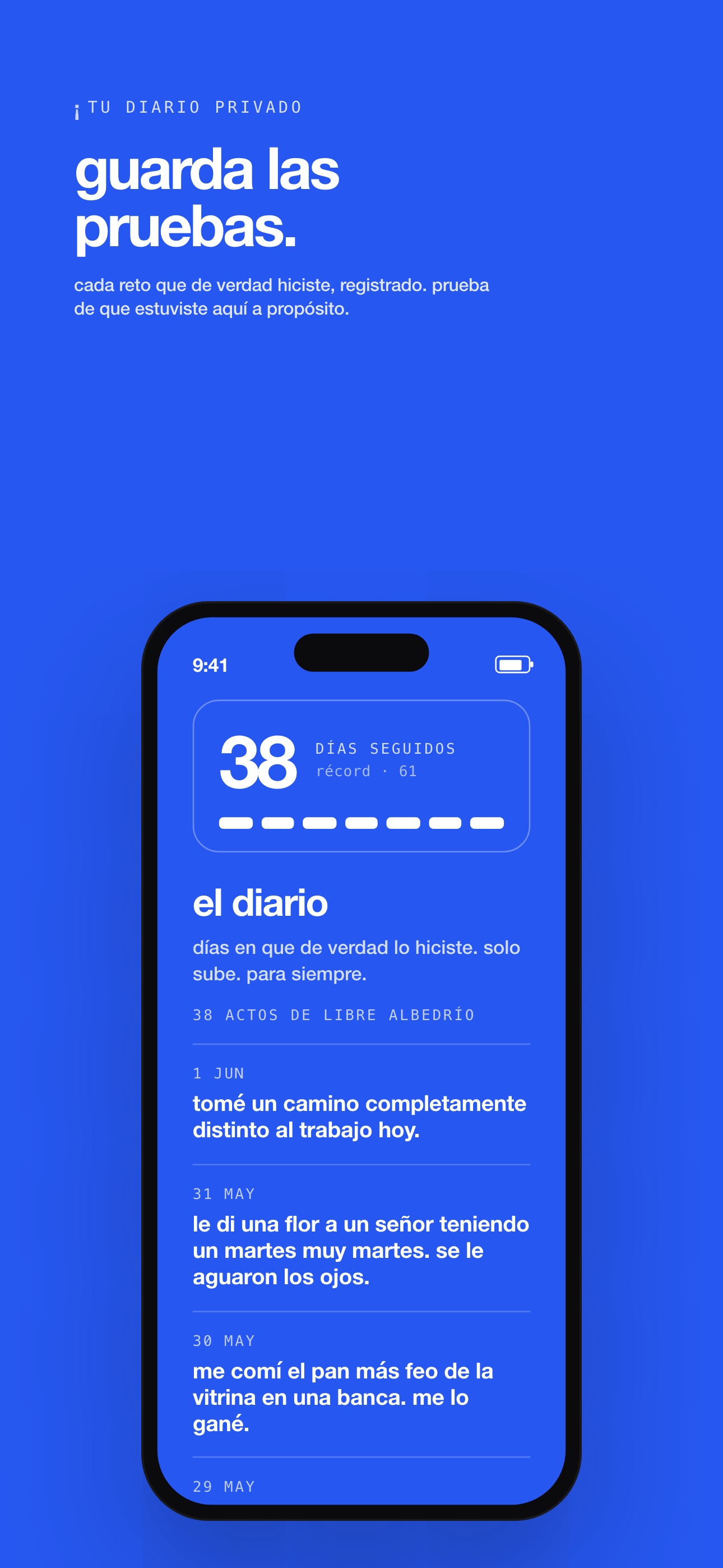 Whim: cada acto que hiciste se apila en un diario privado.